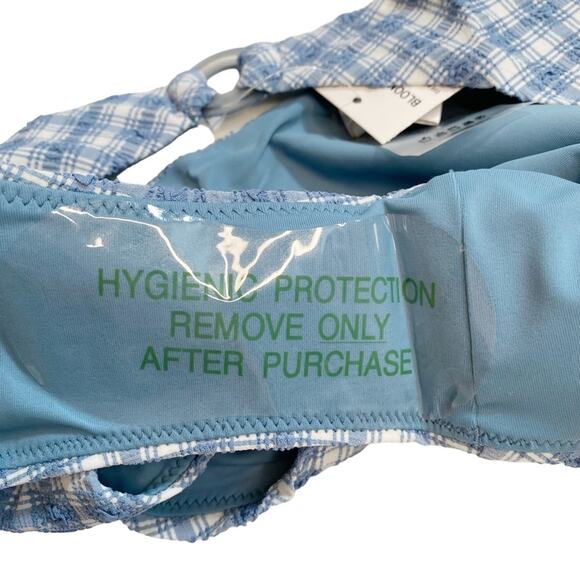 JONATHAN SIMKHAI Francesca Seersucker Bikini Bottom In Adriatic Plaid - Picture 10 of 10